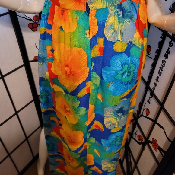 K.C. SPENCER NEW YORK  LADIES MAXI HAWAIIAN FLORAL DRESS/FRONT TIE SIZE 6 - Picture 9 of 16